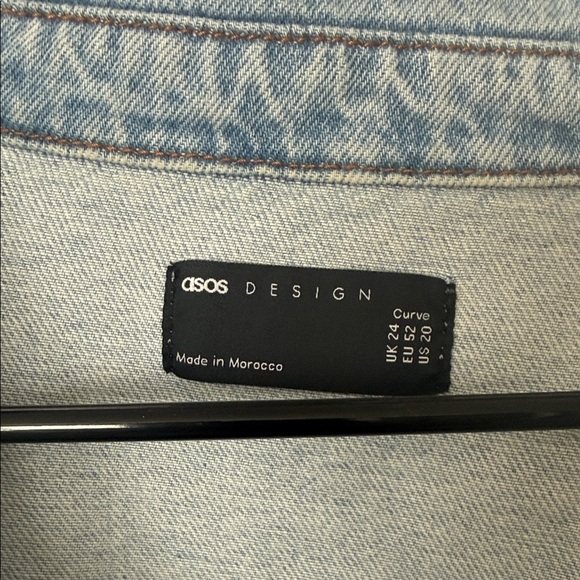 ASOS Curve Light Blue Denim Mini Dress - Picture 2 of 7